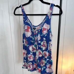 American Eagle Outfitters Blue Floral Tank Top